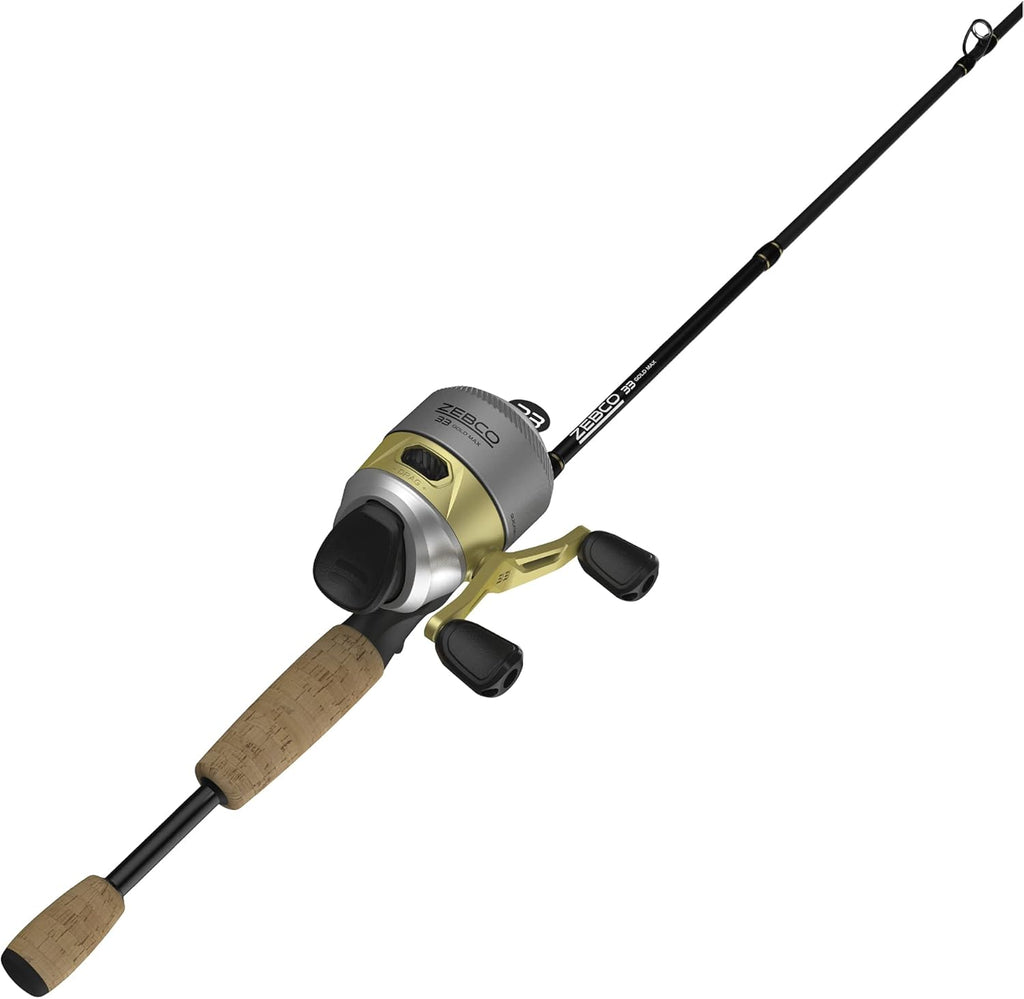 Fiberglass Spincast Reel and 2-Piece Fishing Rod Combo with Cork Handle T53561