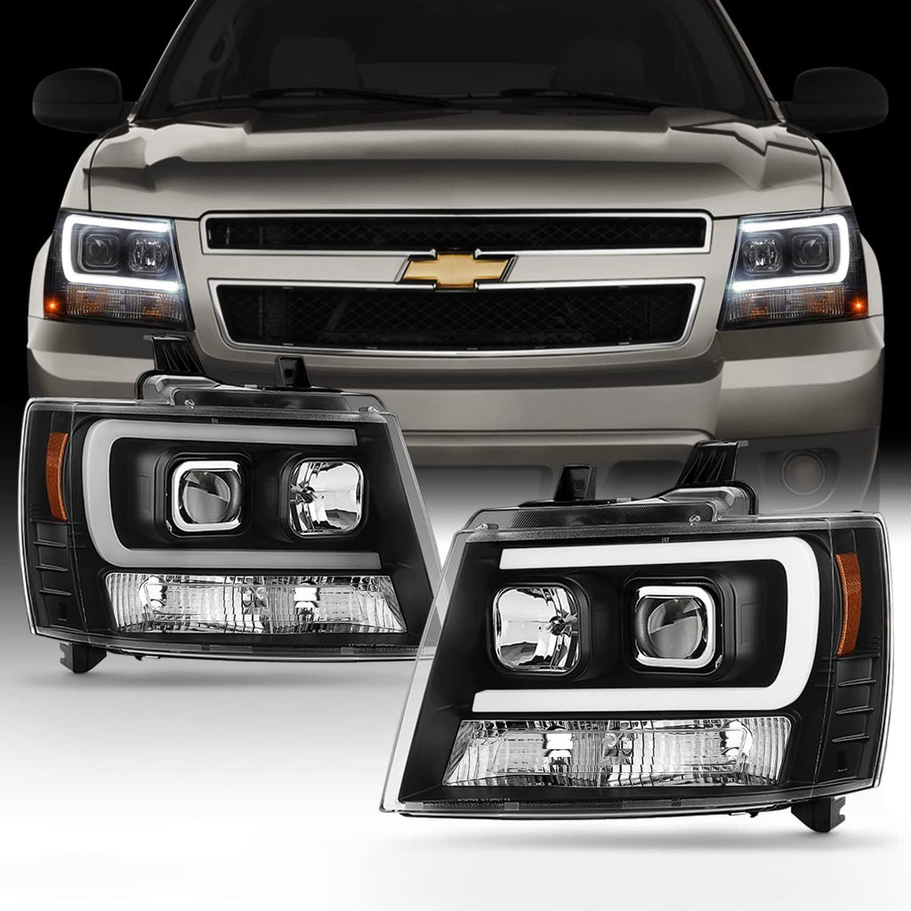 Smoked Lens LED DRL Projector Head Lights Pair H34698