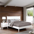 White Queen Platform Bed with Memory Foam Mattress V428