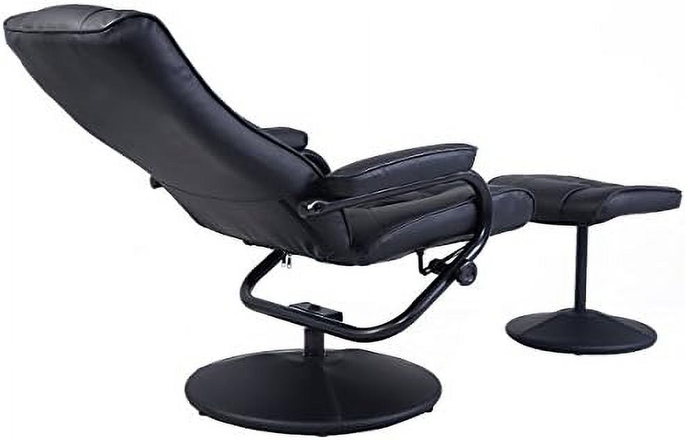 Gray PU Leather Recliner Chair with Ottoman V3575