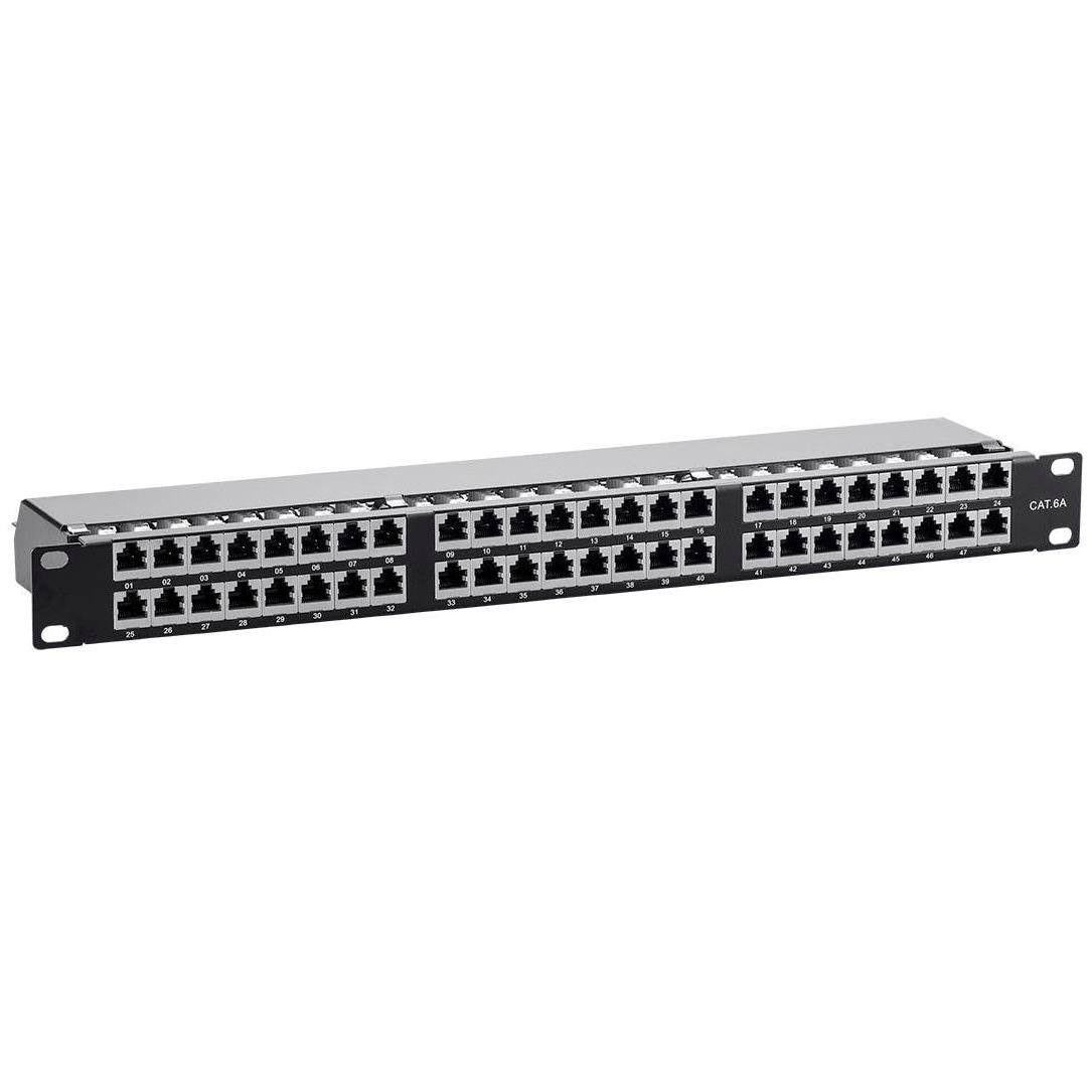 Cat6a 1U Shielded Patch Panel, 48 RJ45 Ports G905199
