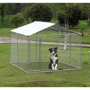 10x10ft Outdoor Dog Kennel Cage Enclosure with Cover C201378
