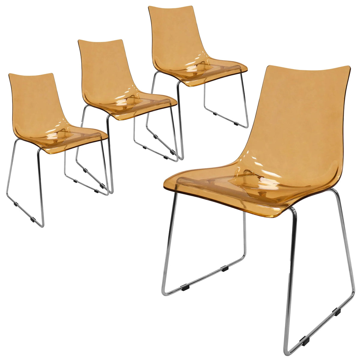 Amber Acrylic Stackable Side Chair Set of 4 G670898