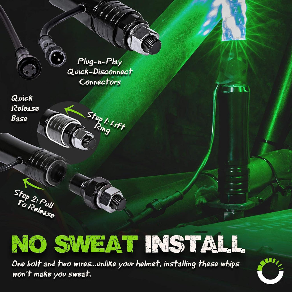 6ft Spiral LED Whip Light with RF Remote I5608