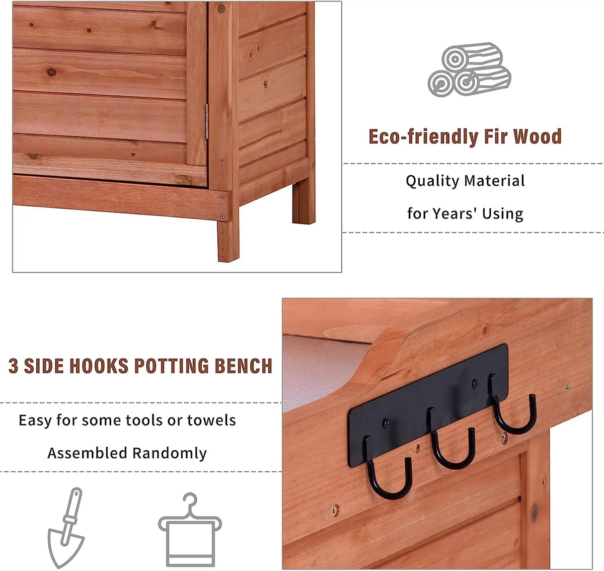Waterproof Wooden Outdoor Storage Shed with Floor and Shelves L551