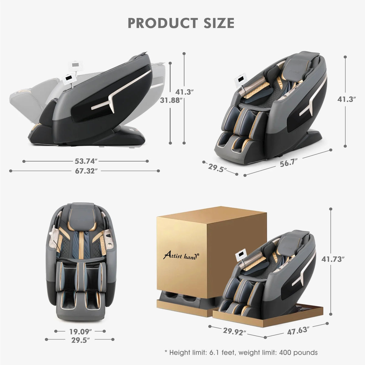 Full Body SL Track Zero Gravity Massage Chair Recliner with 12 Modes V21744