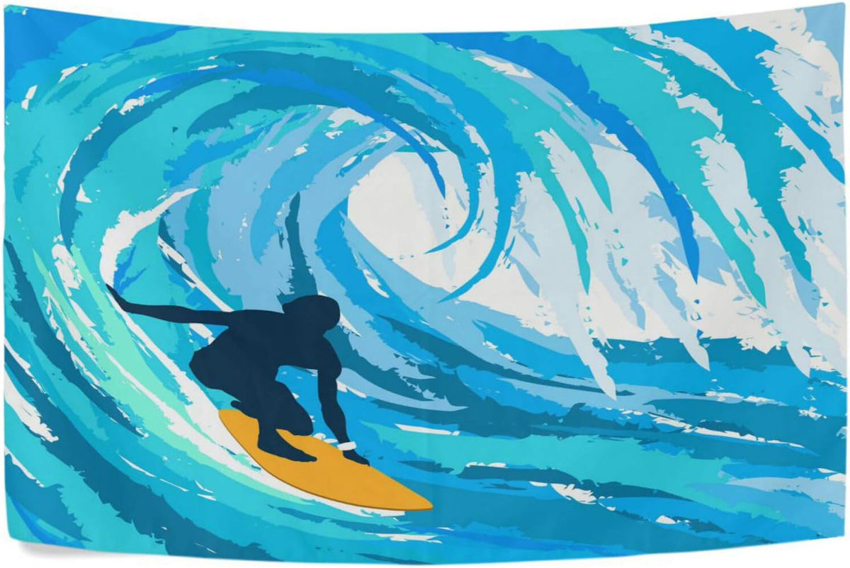 Watercolor Surfing Tapestry 90" x 60" K50244