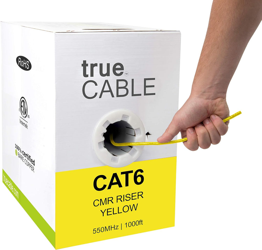 Cat6 Riser 1000ft Green 23AWG Bare Copper UTP Bulk Ethernet Cable B9251