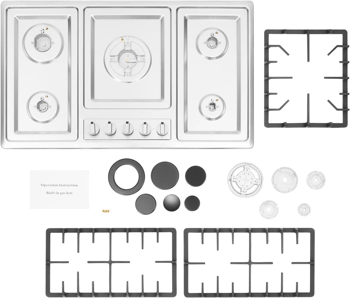 34 inch 5 Burners Built-in Stainless Steel Gas Cooktop F241871