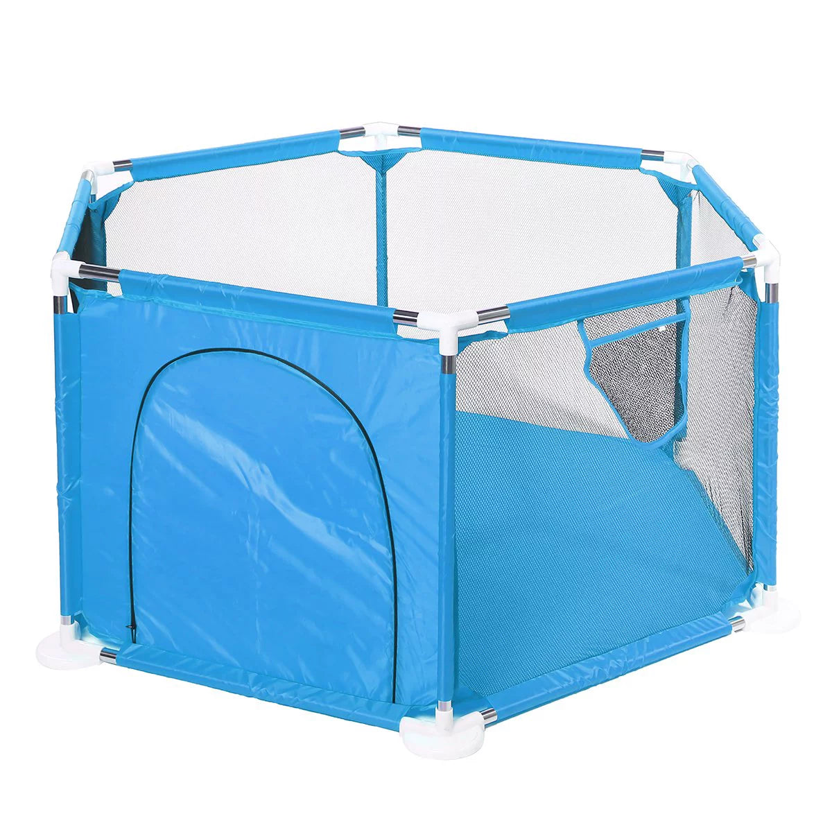 Portable Baby Playpen 6-Panel Play Yard Blue S7538