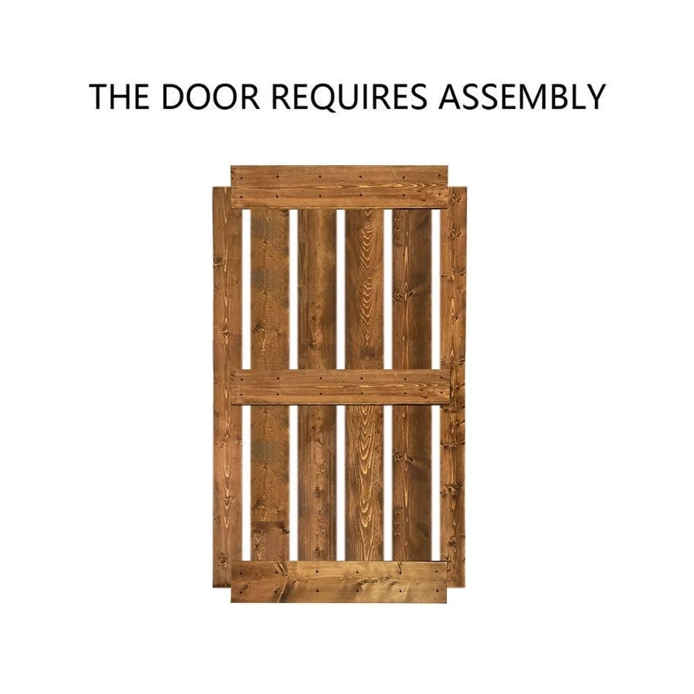 Stained Wooden Sliding Barn Door with Hardware Kit (Ocean Blue - 24 x 84) P285043