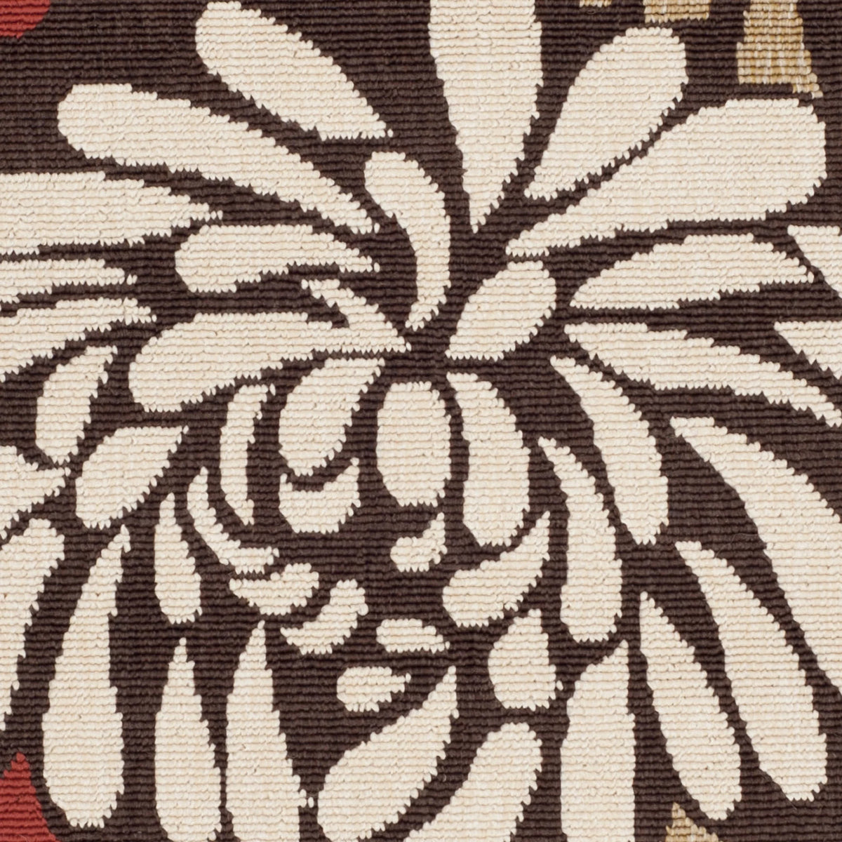 Chocolate Terracotta Floral Indoor/Outdoor Area Rug D15569
