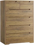 Modern 6 Drawer Wood Dresser with Cut-Out Handles H476