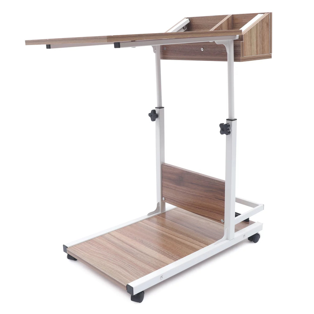 Adjustable C Shaped Mobile Side Table with Lockable Wheels P147991