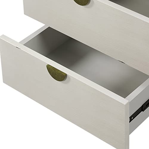 Antique White Rubber Wood Double Dresser R18915