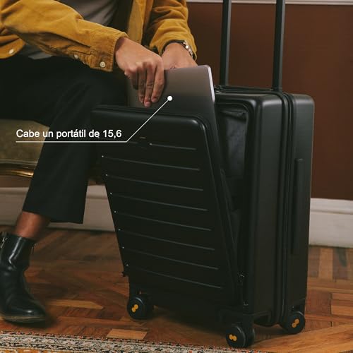 20 Inch Lightweight Hard Shell Carry On Luggage with Wheels - Black A49558