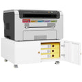 White Printer Stand with Storage Cabinet and Wheels I310