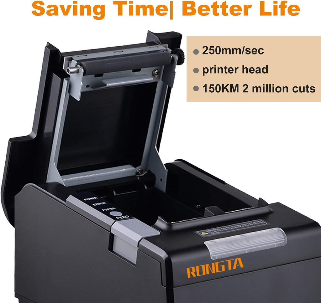 Commercial Direct Thermal Receipt Printer Auto Cutter USB Serial Ethernet 80MM F773324
