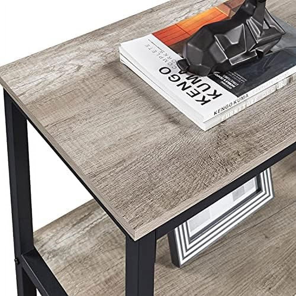Console Table with Storage Metal Frame 40 x 14 x 32 Inches Gray J69532