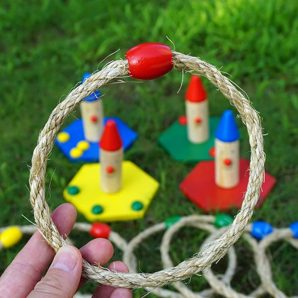 16 PCS Wooden Ring Toss Game I489