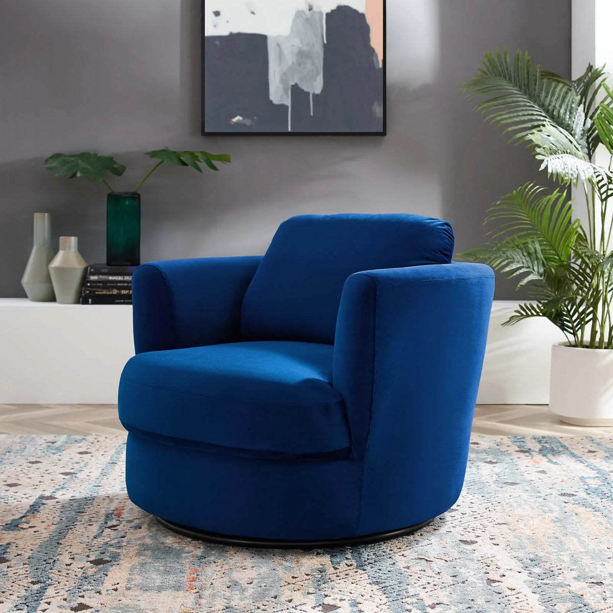 Blue Velvet Accent Chair C369