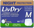Adult M Incontinence Underwear, Medium, 17-Pack O694