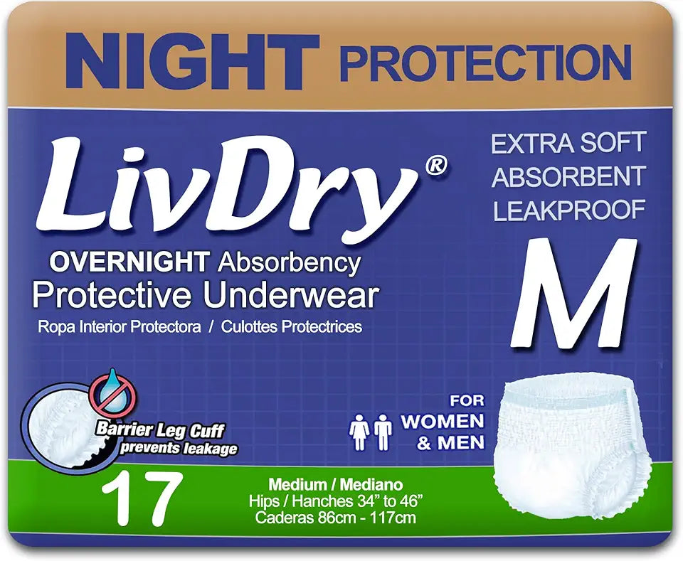 Adult M Incontinence Underwear, Medium, 17-Pack O694