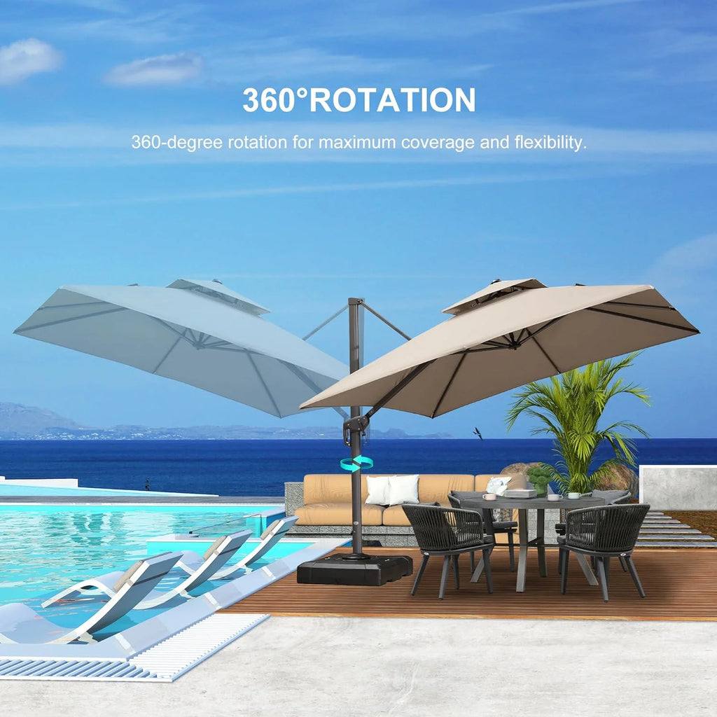 9' X 12' Olefin Cantilever Patio Umbrella I2482