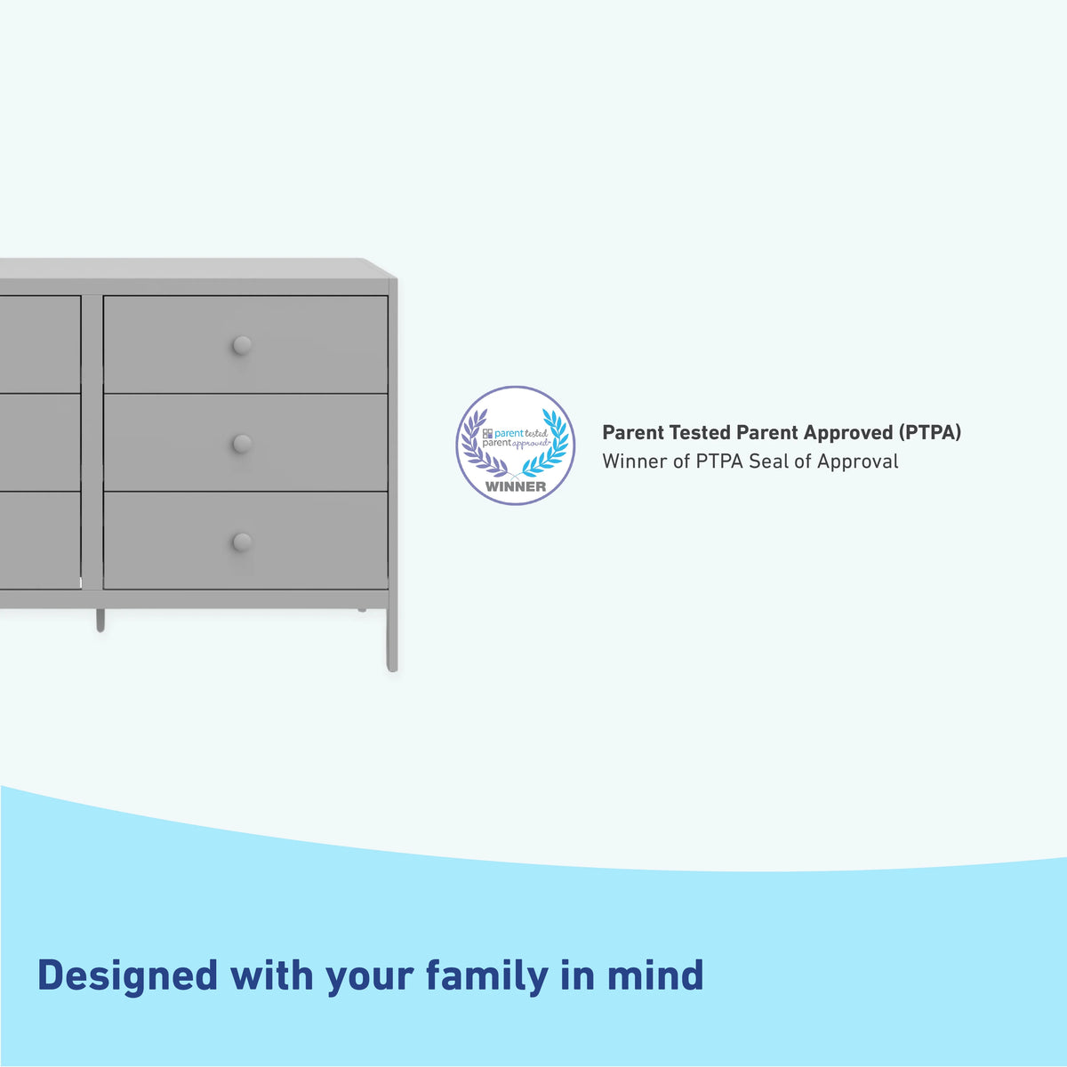 White 6 Drawer Double Dresser W493