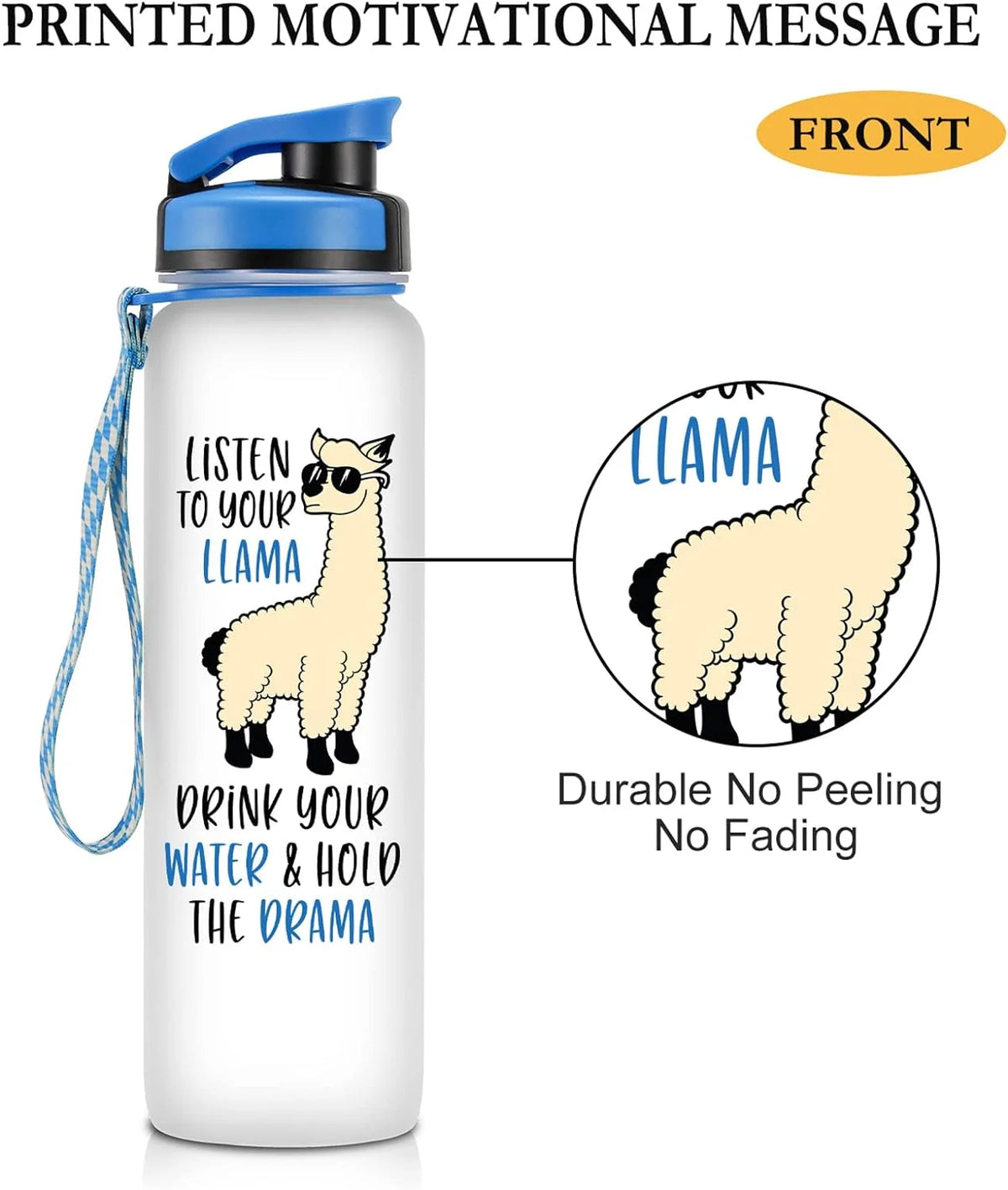 32oz Motivational Tracking Water Bottle with Times to Drink O69438