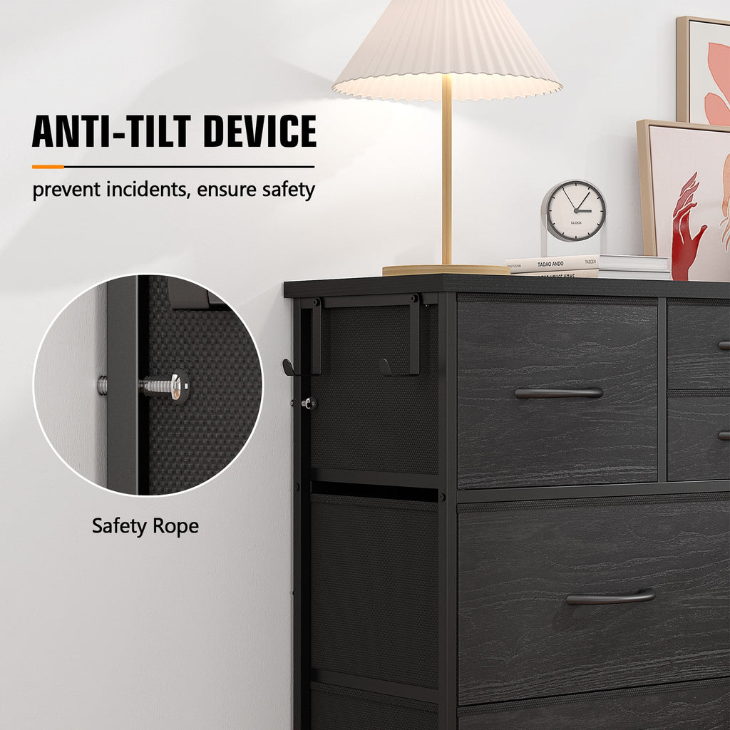 Brown 10 Drawer Fabric Dresser G6697