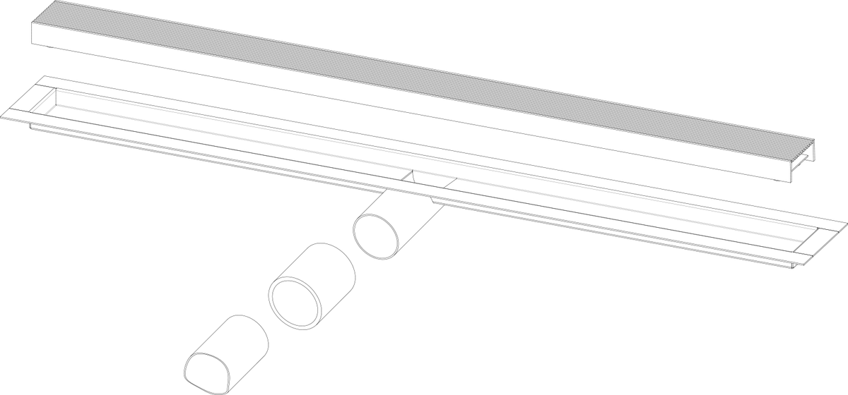 Satin Stainless 24 inch Linear Shower Drain Kit H557