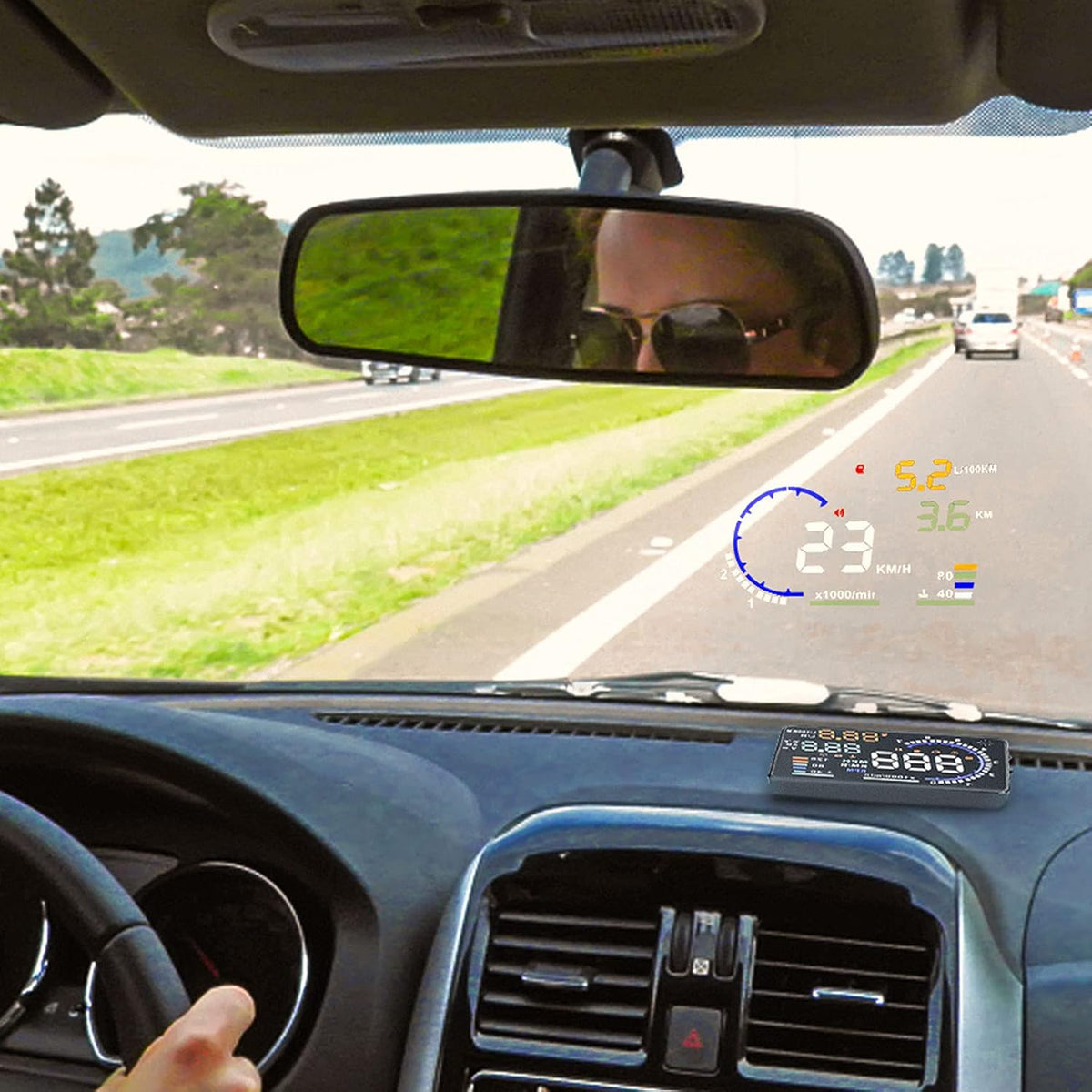 5.5 inches Multi Color Car HUD Windshield Screen Display D7076