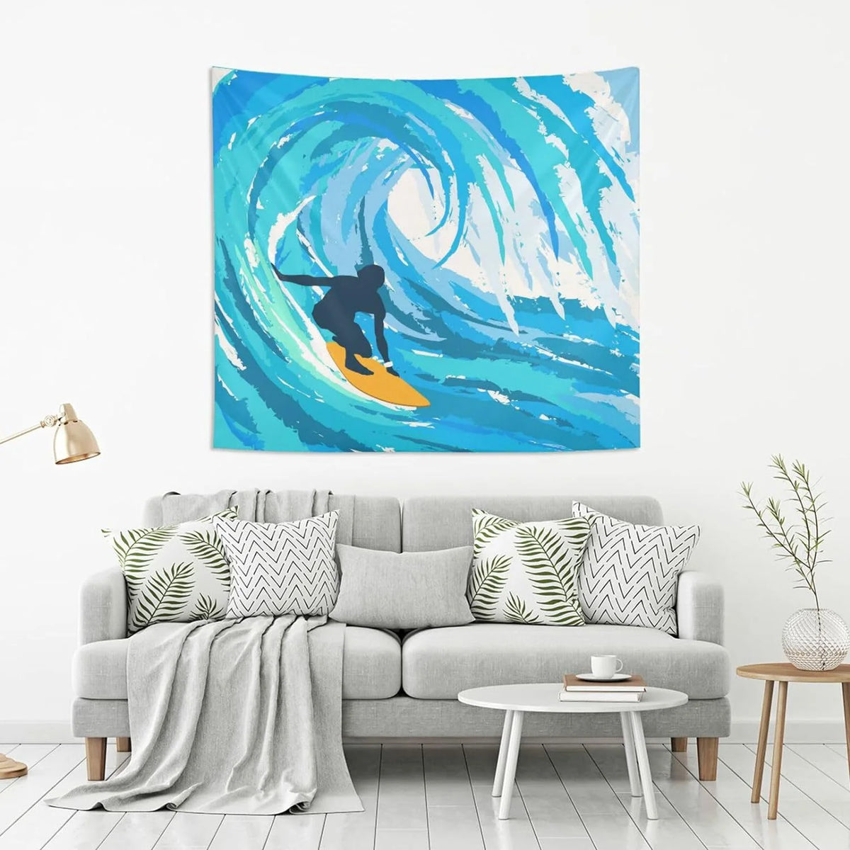 Watercolor Surfing Tapestry 90" x 60" K50244