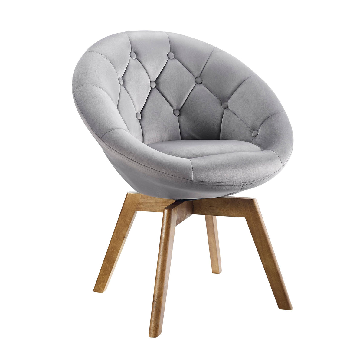 Velvet Tufted Round Swivel Accent Chair O6925