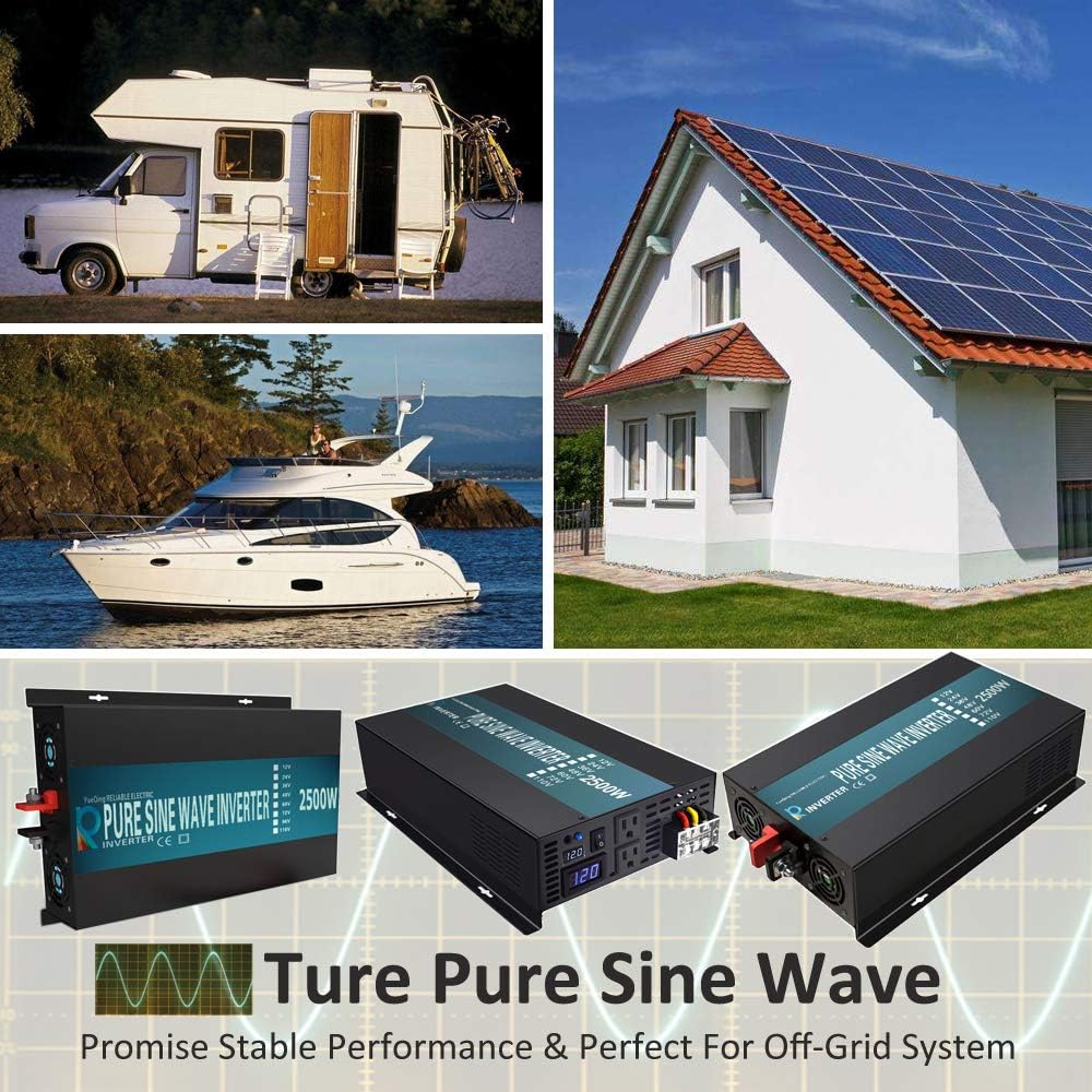 2500W Pure Sine Wave Power Inverter 24V DC to 120V AC Q949104