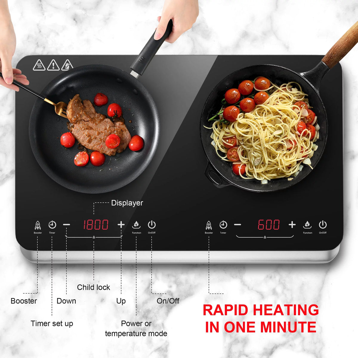 1800W Double Burner Electric Induction Cooktop B81238