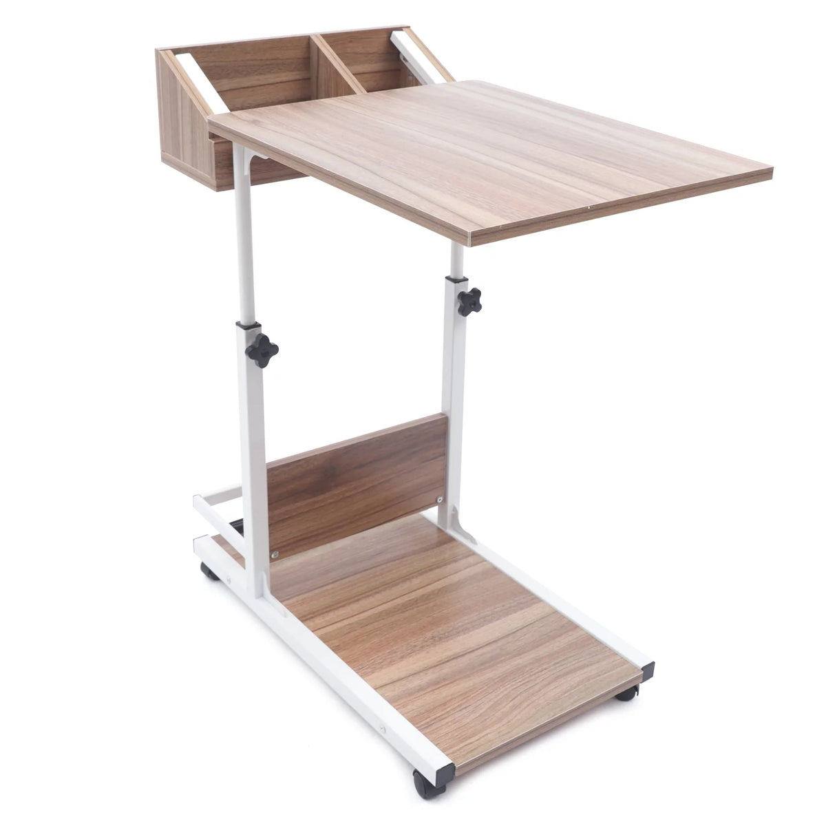 Adjustable C Shaped Mobile Side Table with Lockable Wheels P147991