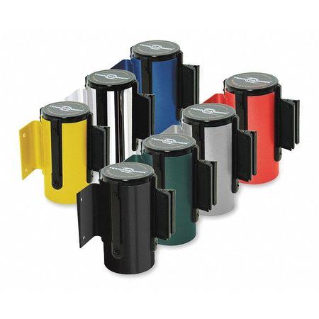 Retractable Belt Barrier with Yellow Belt and Black Writing V5289