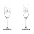 Set of 2 Glass Champagne Flutes 8 oz Stemmed C28691