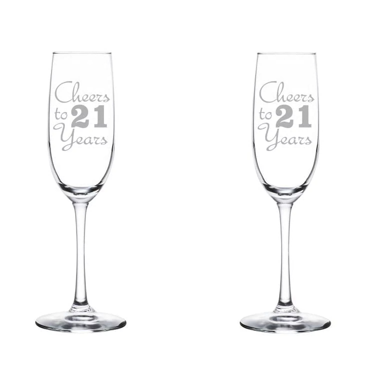 Set of 2 Glass Champagne Flutes 8 oz Stemmed C28691