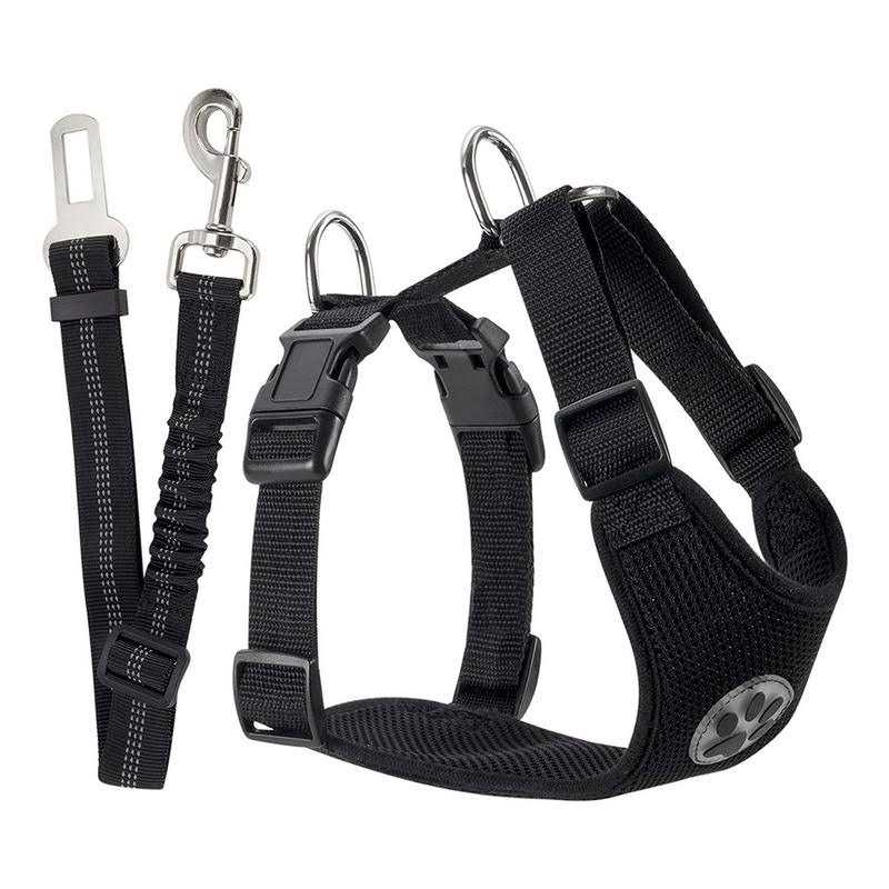 Dog Car Harness Seat Belt Set Adjustable Mesh Breathable C9791