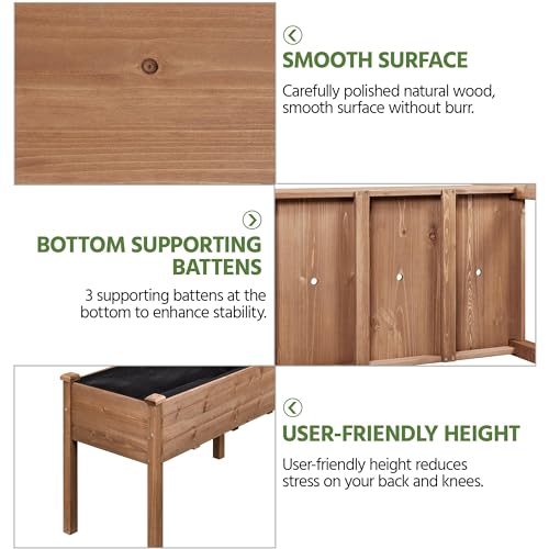 Raised Garden Bed 48x24x30in Wooden Planter Box with Legs O7940