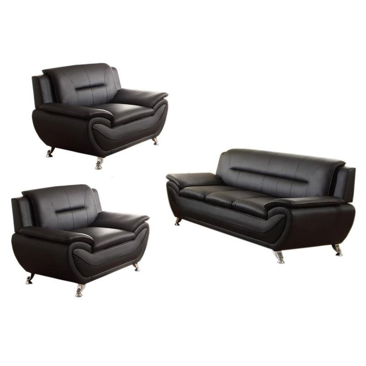 3 Piece Black Living Room Set L2903