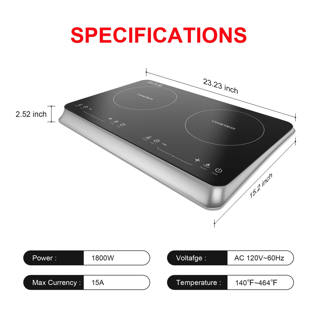 1800W Double Burner Electric Induction Cooktop B81238