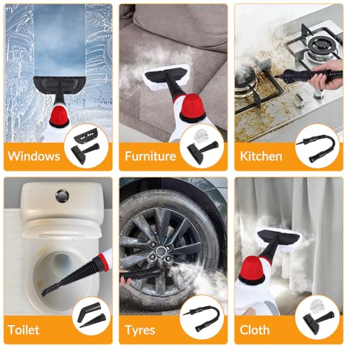 Handheld Pressurized Steam Cleaner with 12 pcs Accessories I154218