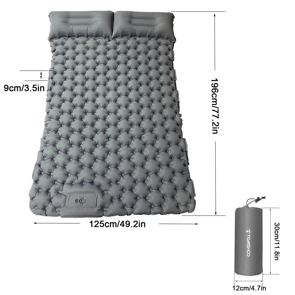 2 Person Waterproof Camping Mat with Air Pillow D5053