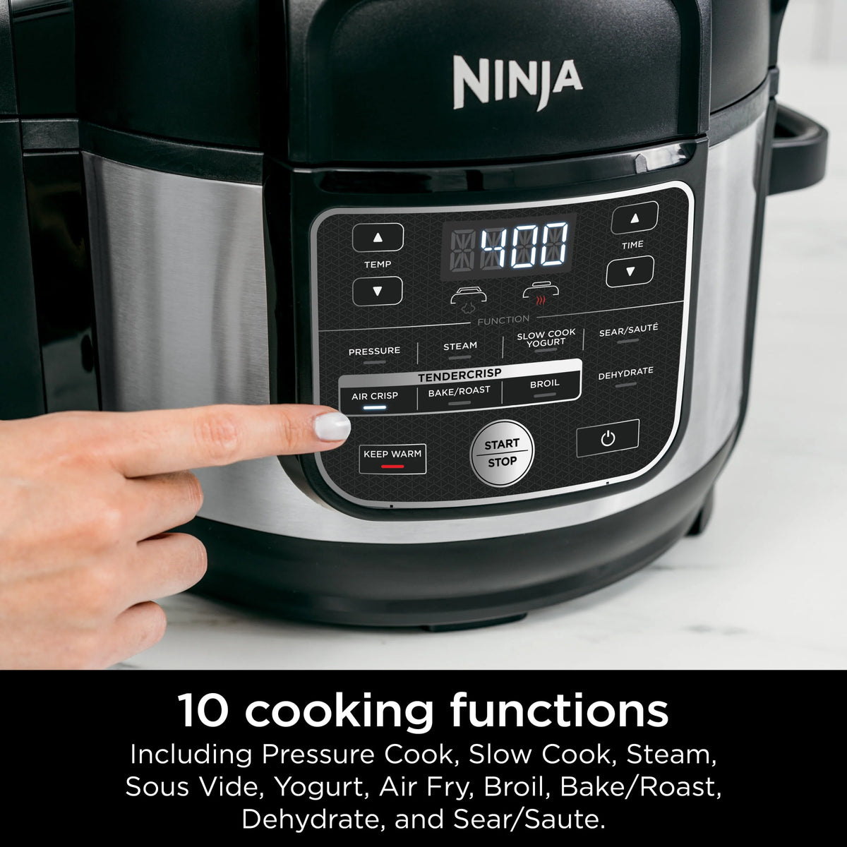 10-in-1 6.5-Quart Pressure Cooker Air Fryer Multicooker W52398