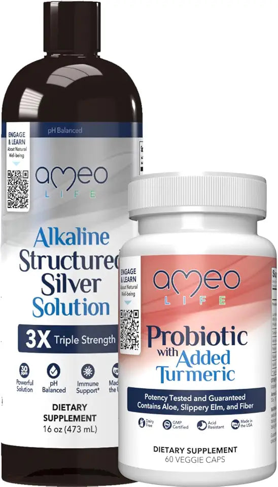 Colloidal Silver Liquid & Digestive Probiotics Bundle C5759