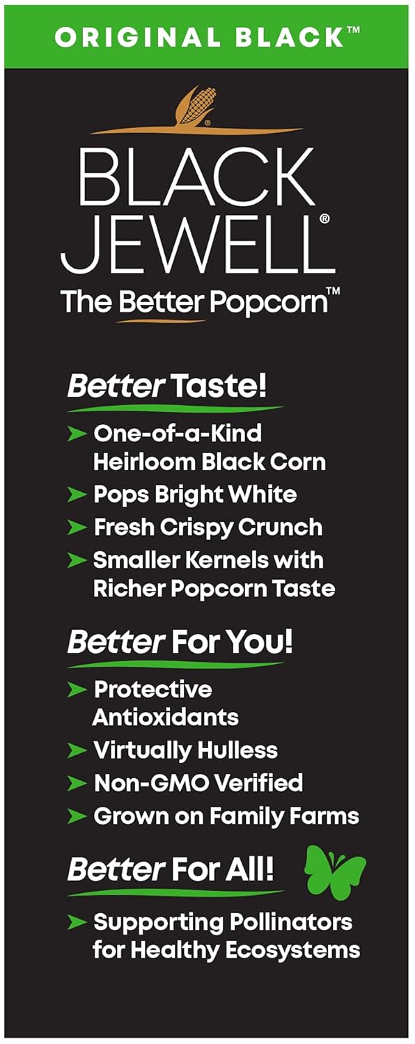 Black Gourmet Popcorn Kernels, 28.35 oz G875452